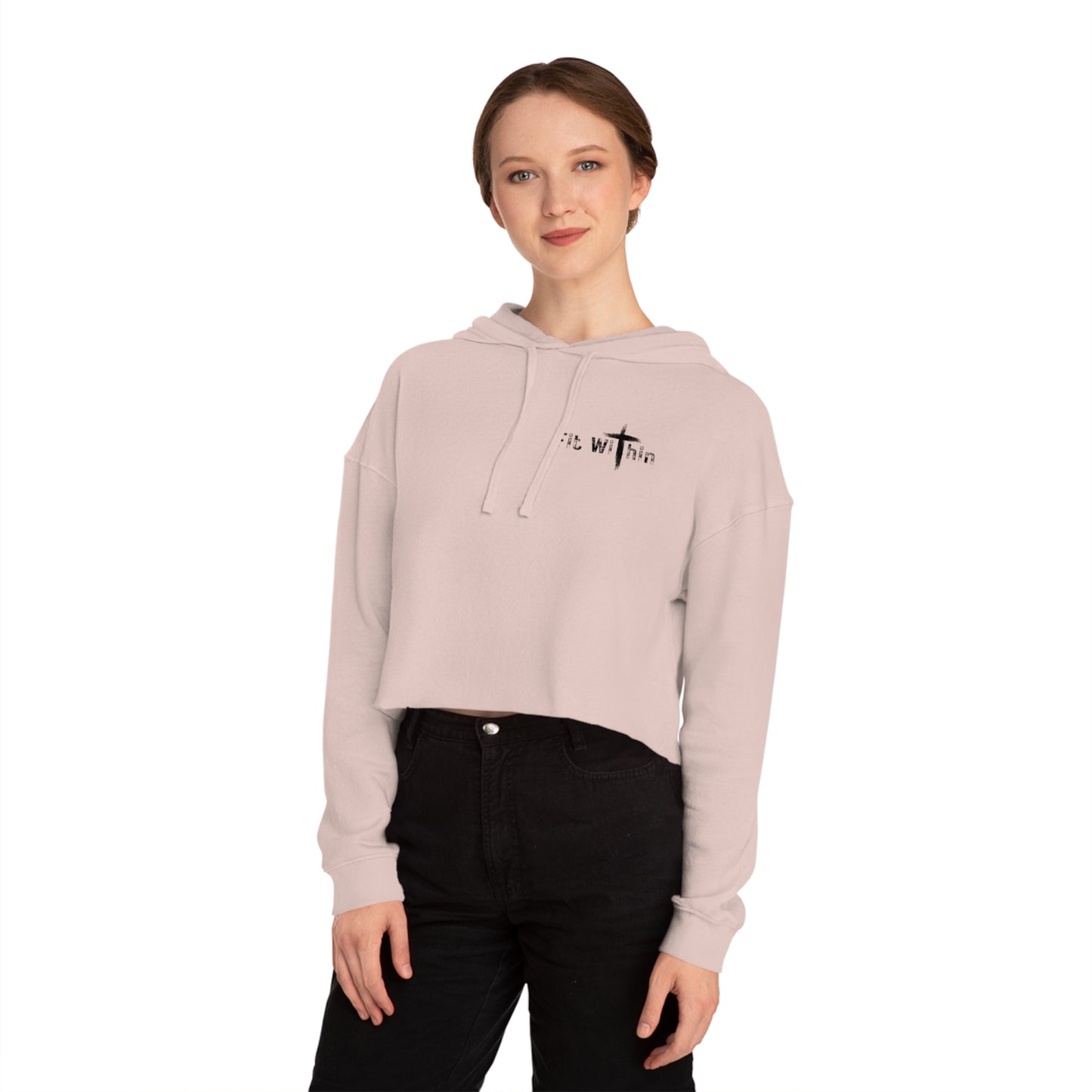 Womens Cropped Hooded FITWITHIN Sweatshirt | Athletic Wear | Gym Clothes |