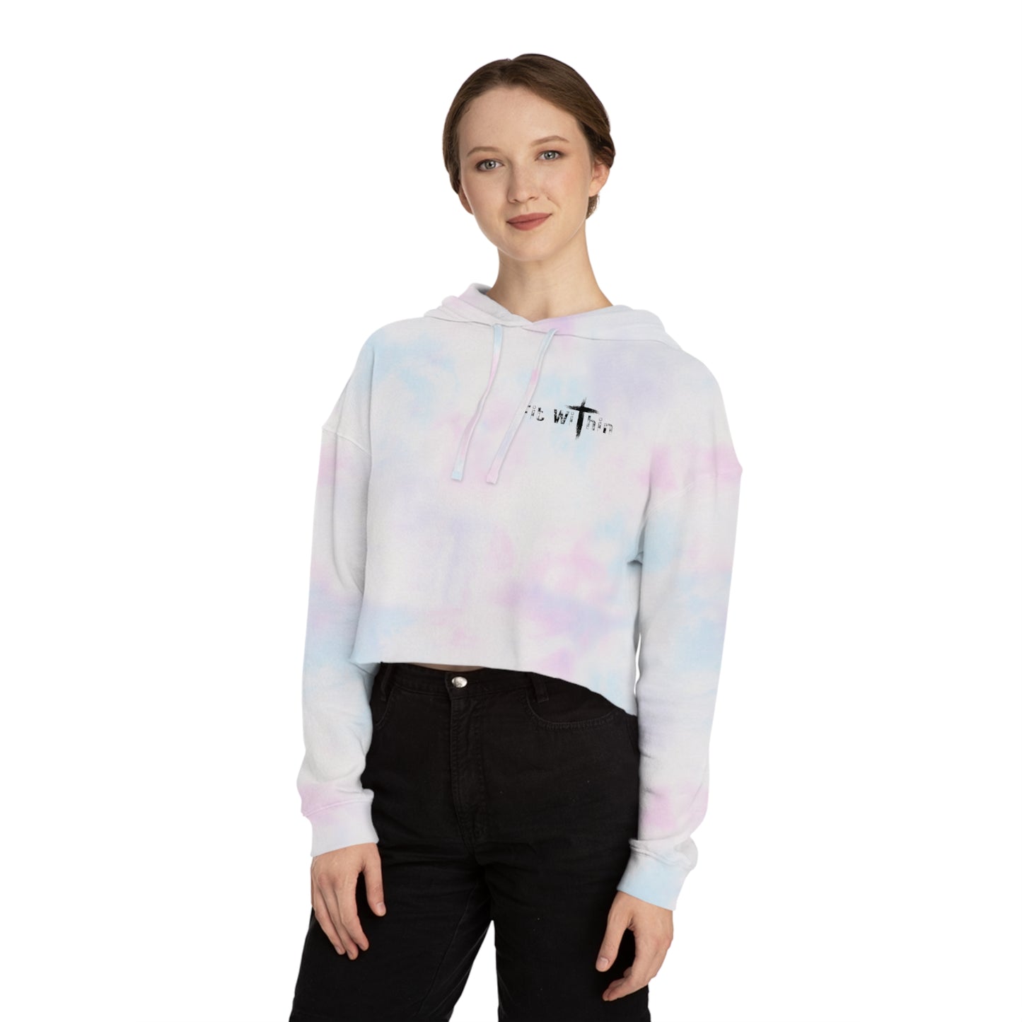 Womens Cropped Hooded FITWITHIN Sweatshirt | Athletic Wear | Gym Clothes |