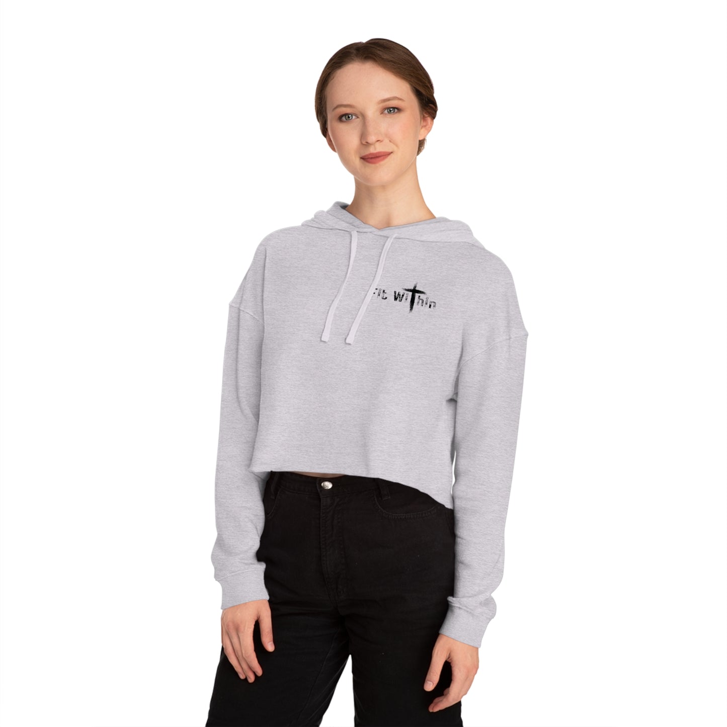 Womens Cropped Hooded FITWITHIN Sweatshirt | Athletic Wear | Gym Clothes |