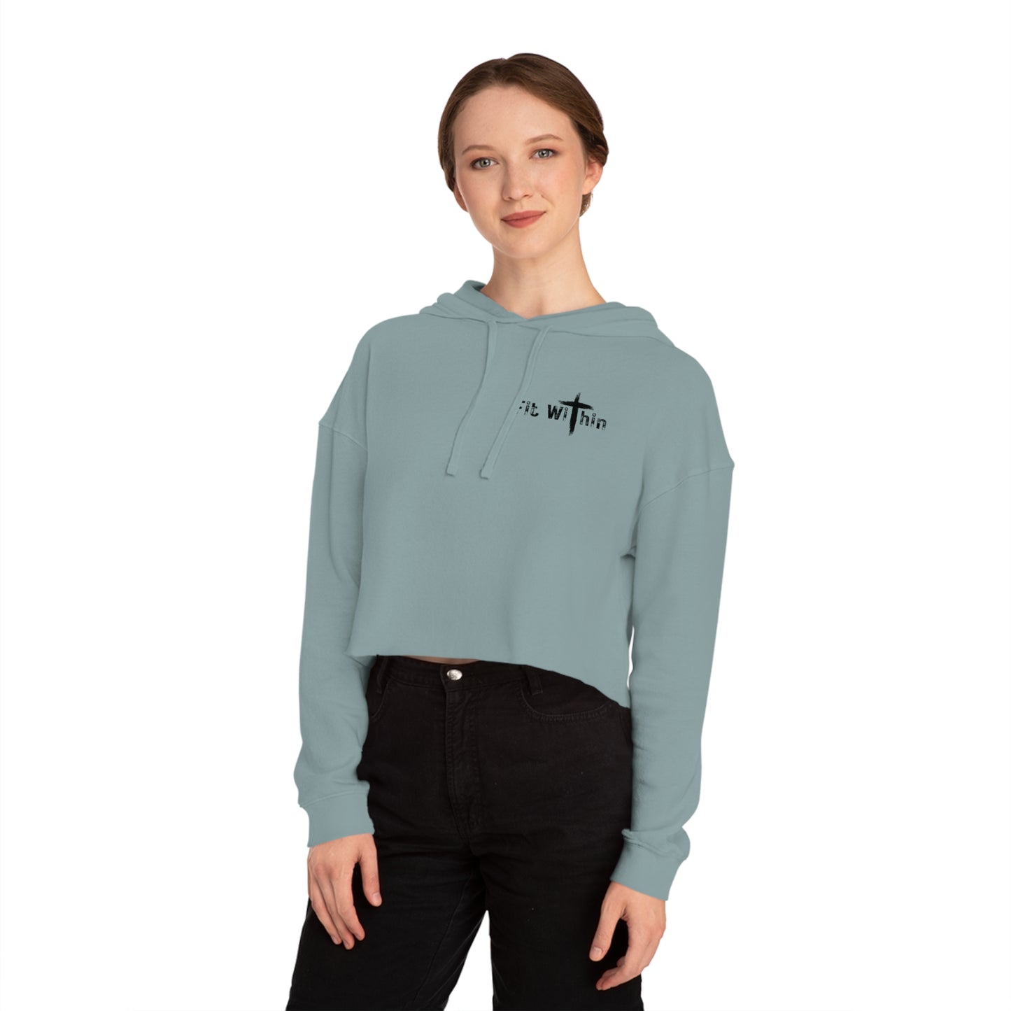 Womens Cropped Hooded FITWITHIN Sweatshirt | Athletic Wear | Gym Clothes |
