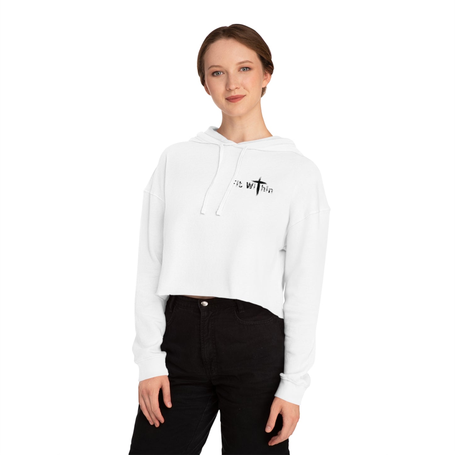 Womens Cropped Hooded FITWITHIN Sweatshirt | Athletic Wear | Gym Clothes |